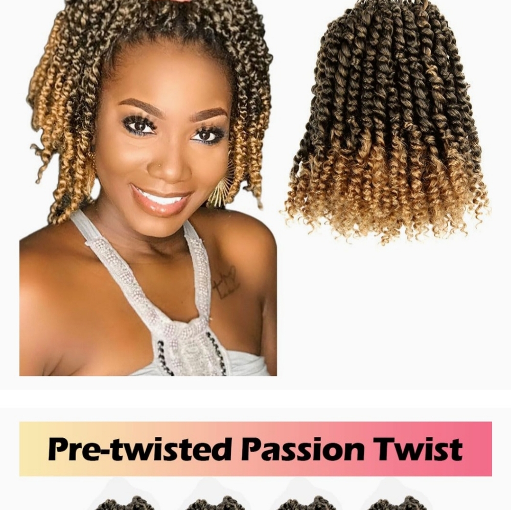 Niseyo 10 Inch Passion Twist Hair Pre-twisted 8 Packs Pre-looped